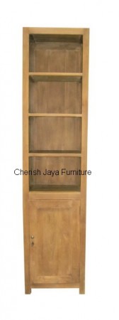 Code: SJBC 003 Name: Bookcase 1 Door - Small Size: W=40 x D=30 x H=200 cm Wood: Solid Teakwood